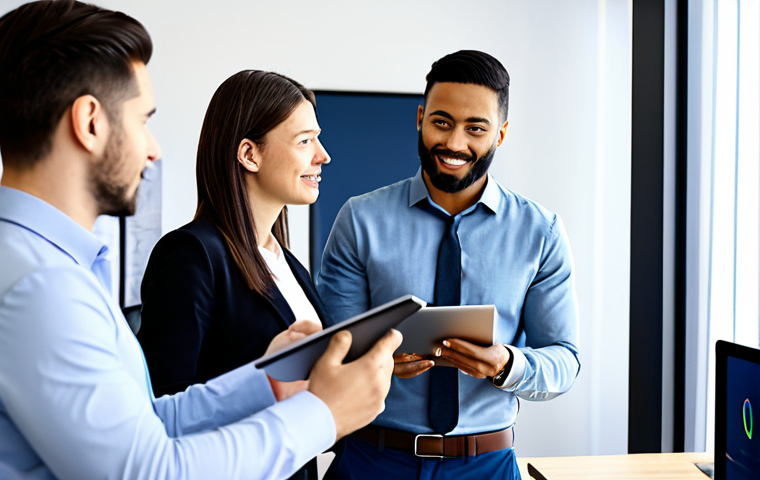 **

A young, professional tech entrepreneur in a modern, collaborative workspace, fully clothed in appropriate business casual attire. She is presenting innovative ideas with a tablet in hand, surrounded by diverse team members. Safe for work, perfect anatomy, natural proportions, professional environment, modest clothing, family-friendly, high quality.

**